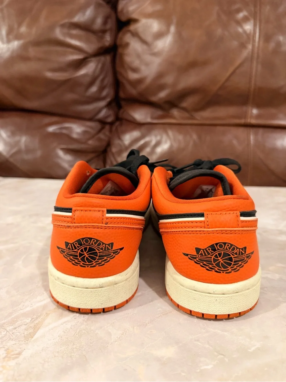 Jordan Men's Low-Top Sneakers in Orange and Black